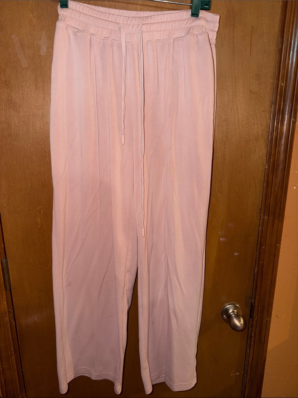 High-Rise Pink Wide-Leg Drawstring Joggers